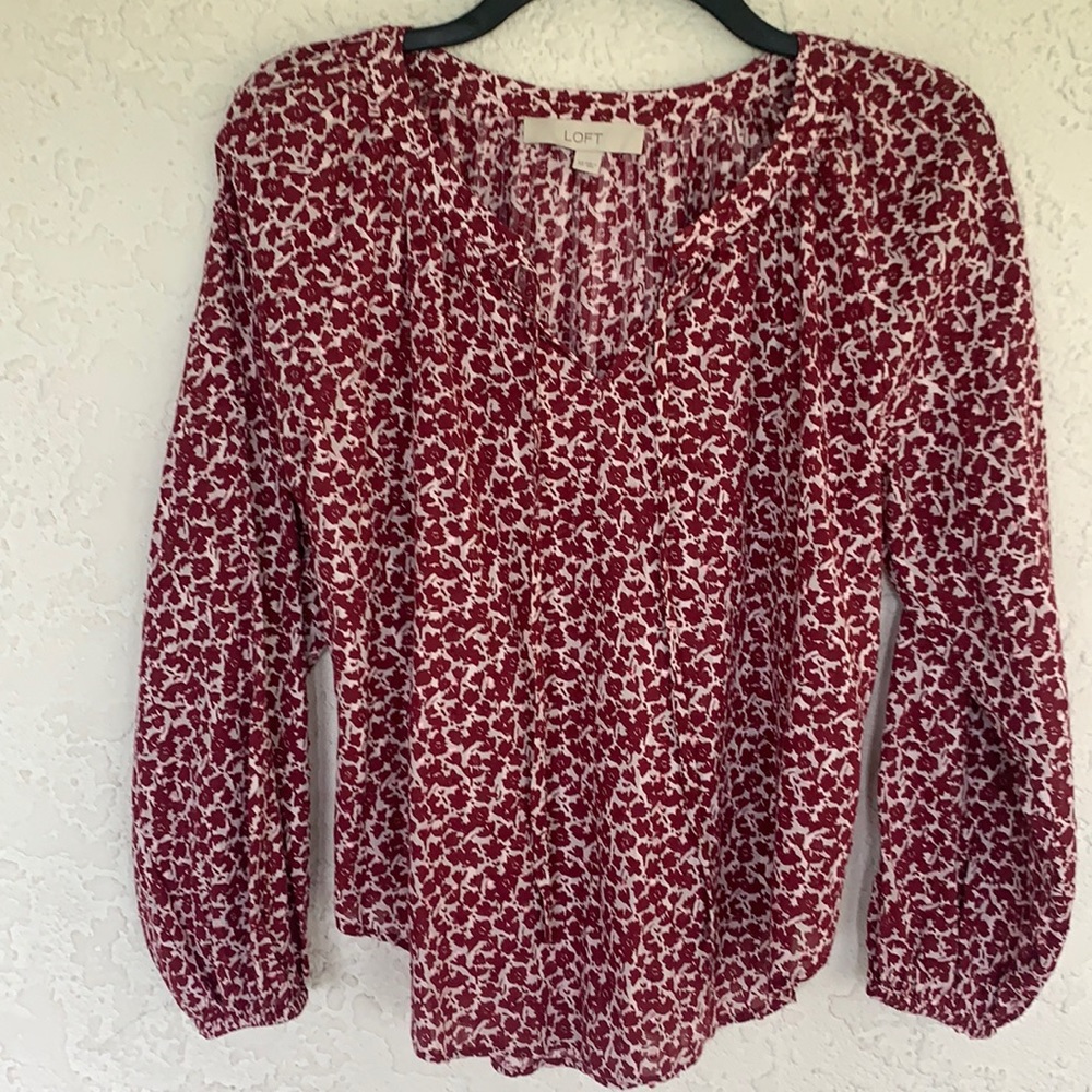NWOT Loft Floral Peasant Blouse / Top